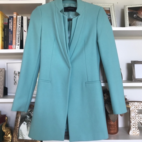 turquoise jacket zara